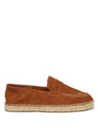 Matchesfashion.com Maneb - Canyon Nubuck Penny Loafer Espadrilles - Mens - Brown