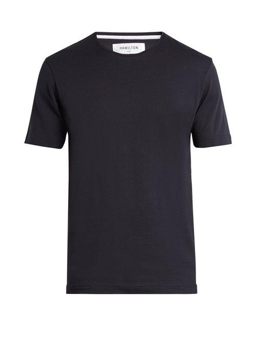 Matchesfashion.com Hamilton And Hare - Haymaker Crew Neck Cotton T Shirt - Mens - Navy