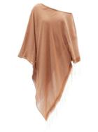 Ladies Beachwear Su Paris - Syama Fringed Striped Cotton-voile Coverup - Womens - Beige