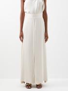 Palmer/harding Palmer//harding - Front-slit Satin Maxi Skirt - Womens - Ivory
