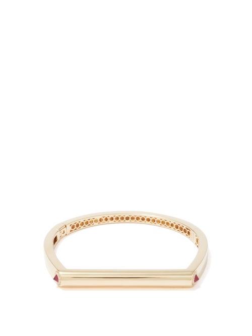 Rainbow K - Grace Diamond, Ruby & 14kt Gold Bangle - Womens - Gold Multi