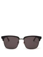 Matchesfashion.com Gucci - Web Striped Acetate And Metal Sunglasses - Mens - Black