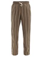 Matchesfashion.com Smr Days - Striped Cotton Trousers - Mens - Brown Multi