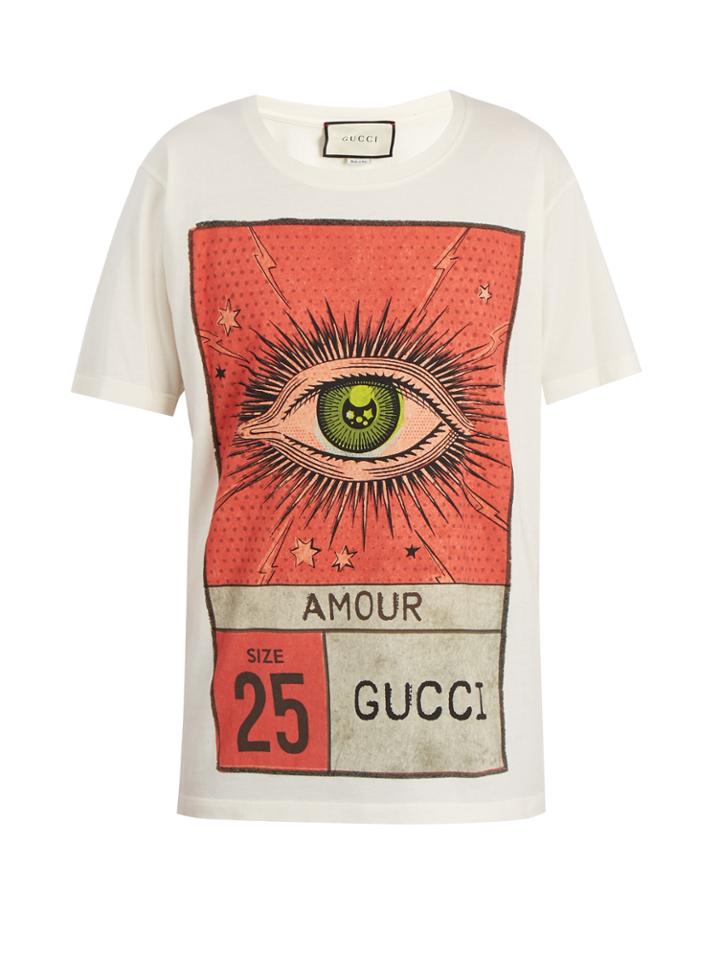 Gucci Eye And Logo-print Cotton T-shirt