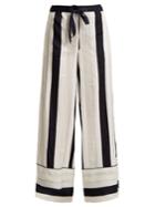 Adam Lippes Striped-jacquard Trousers