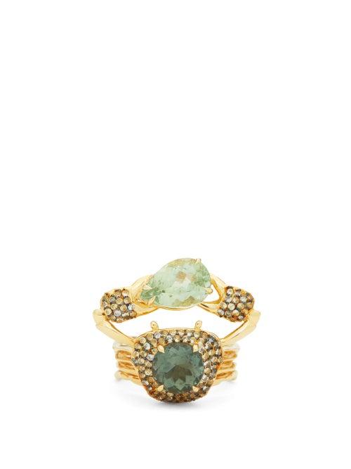 Matchesfashion.com Daniela Villegas - Belisama Sapphire, Peridot & Tourmaline Ring - Womens - Green Multi