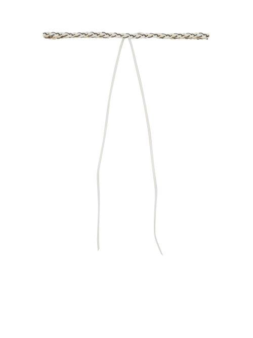 Matchesfashion.com Saint Laurent - Self Tie Braided Leather Belt - Womens - White