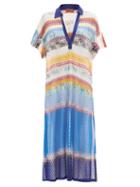 Matchesfashion.com Missoni Mare - V-neck Fiammenta-knitted Maxi Kaftan - Womens - Multi