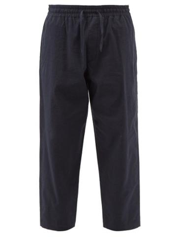 Ymc - Alva Cotton-blend Seersucker Trousers - Mens - Navy
