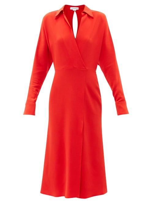 Victoria Beckham - Keyhole-back Jersey Midi Dress - Womens - Red