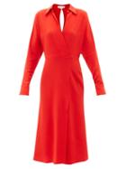 Victoria Beckham - Keyhole-back Jersey Midi Dress - Womens - Red