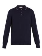 Brunello Cucinelli Long-sleeved Cotton-piqu Polo Shirt