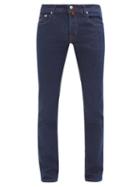 Matchesfashion.com Jacob Cohn - J-embroidered Slim-leg Jeans - Mens - Dark Blue