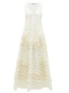 Matchesfashion.com Molly Goddard - Serena Frilled Godet-hem Floral-print Cotton Dress - Womens - Cream Print