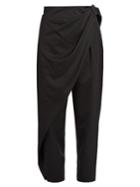 Issey Miyake Wrap-side Wool-twill Trousers