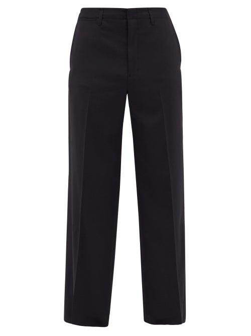 Matchesfashion.com Lemaire - High-rise Twill Wide-leg Trousers - Mens - Dark Grey