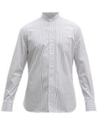 Matchesfashion.com Finamore 1925 - Gaeta Striped Cotton Poplin Shirt - Mens - Blue Multi