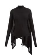 Ann Demeulemeester - Alicia High-neck Cashmere-blend Sweater - Womens - Black