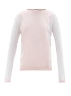Giambattista Valli - Lace-sleeve Cashmere-blend Top - Womens - Light Pink