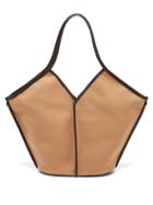 Ladies Bags Hereu - Calella Leather-trim Organic-cotton Tote Bag - Womens - Beige Multi