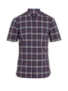 Burberry Point-collar Short-sleeved Checked Cotton Shirt