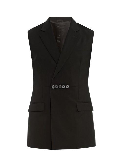 Raf Simons Button-detail Sleeveless Wool Blazer