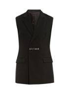 Raf Simons Button-detail Sleeveless Wool Blazer