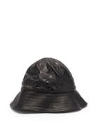 Matchesfashion.com Marine Serre - Crescent Moon-print Leather Bucket Hat - Mens - Black