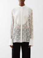 Chlo - Star-embroidery Silk-mousseline Blouse - Womens - White