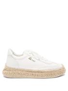 Christian Louboutin - Espasneak Jute-sole Leather Trainers - Womens - White