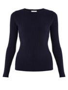 Allude Round-neck Ribbed-knit Cashmere Sweater
