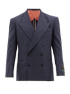 Matchesfashion.com Gucci - Double-breasted Peak-lapel Jacket - Mens - Navy