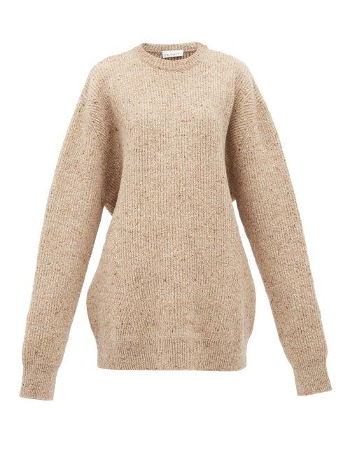 Matchesfashion.com Raey - Oversized Marled Wool Blend Sweater - Womens - Brown