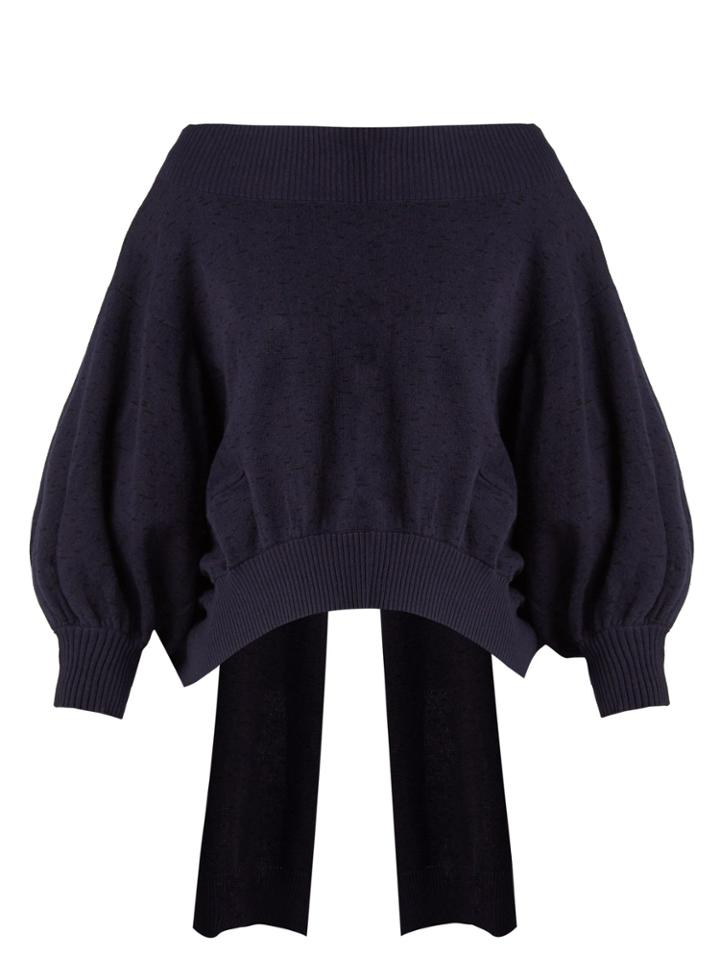 Palmer/harding Open Back Flocked Cotton Sweater