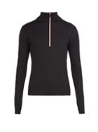 Matchesfashion.com Moncler Grenoble - Half Zip Wool Baselayer Top - Mens - Black