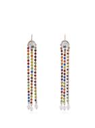 Matchesfashion.com Miu Miu - Crystal Embellished Tassel Drop Earrings - Womens - Multi