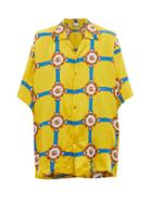 Matchesfashion.com Gucci - Oversized Harness Print Silk Twill Shirt - Mens - Yellow Multi