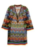 Matchesfashion.com Missoni Mare - Embroidered Multicoloured Kaftan - Womens - Black Multi