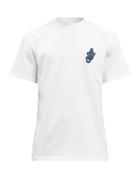 Mens Rtw Jw Anderson - Anchor Logo-embroidered Cotton-jersey T-shirt - Mens - White