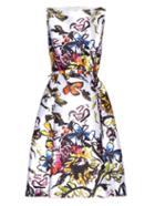 Oscar De La Renta Floral-print Silk-blend Mikado Dress