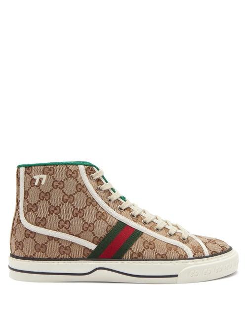 Matchesfashion.com Gucci - Gg Supreme Canvas High-top Trainers - Mens - Beige