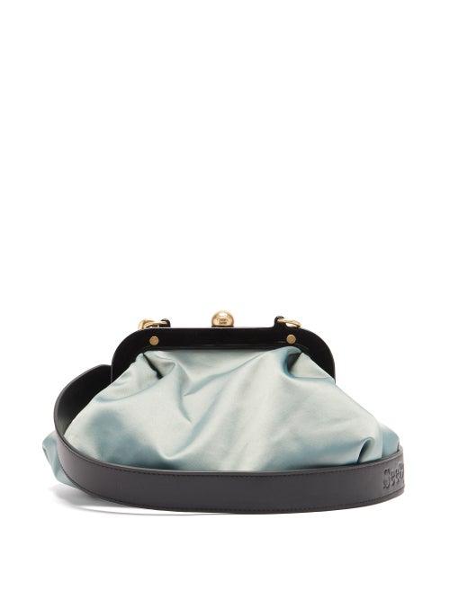 Matchesfashion.com See By Chlo - Tilly Shoulder-strap Satin Pouch - Womens - Light Blue