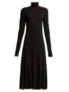Matchesfashion.com Proenza Schouler - Ruffle Trimmed Jersey Midi Dress - Womens - Black