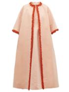 Matchesfashion.com William Vintage - Givenchy 1963 Coral Embellished Faille Coat - Womens - Pink