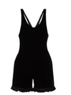 Saint Laurent - Cutout Velvet Playsuit - Womens - Black