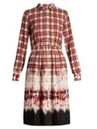 Matchesfashion.com Altuzarra - Maria Tie Dye And Check Print Shirtdress - Womens - Red Multi