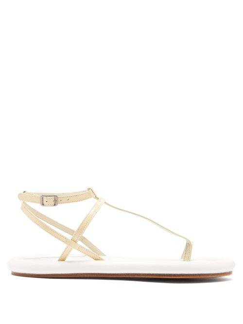 Matchesfashion.com Mm6 Maison Margiela - Padded Sole Leather Sandals - Womens - White