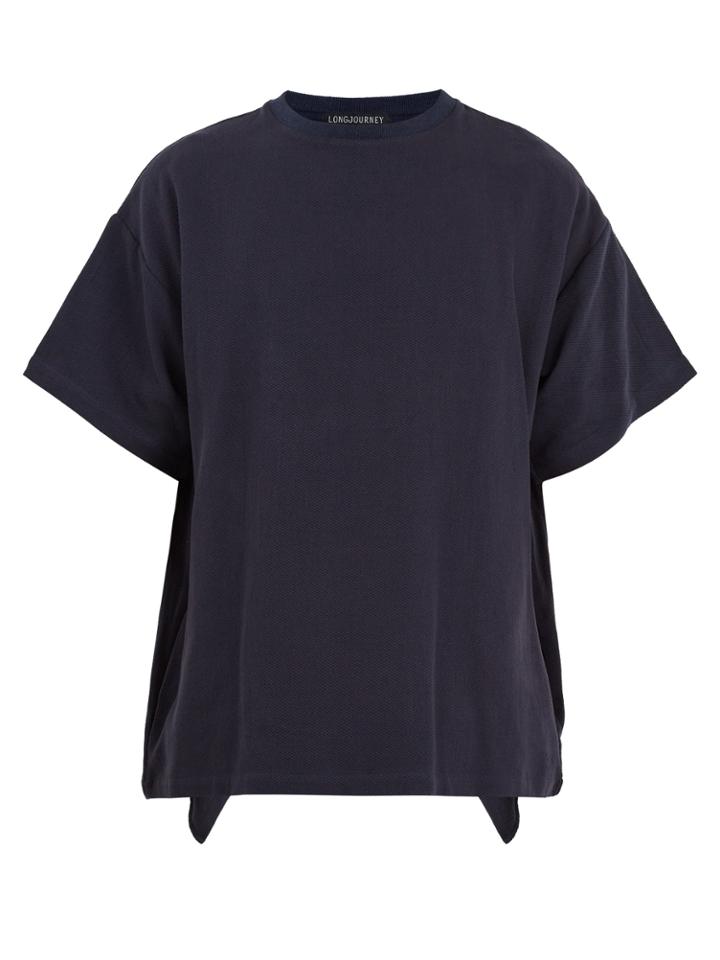 Longjourney Oversized Cotton-piqu T-shirt