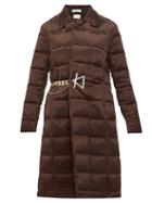 Matchesfashion.com Bottega Veneta - Chain Embellished Quilted Satin Coat - Womens - Dark Brown