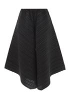 Pleats Please Issey Miyake - Technical-pleated Wide-leg Culottes - Womens - Black